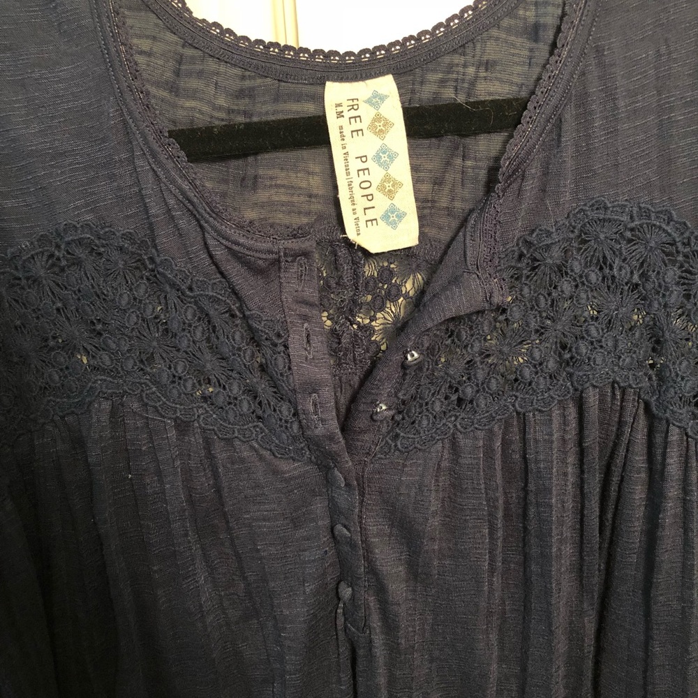 Free People Navy Blouse - Picture 3 of 7